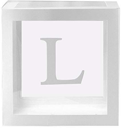 ECOSWAY 1Pc Transparent Carré Carton Boite Ballon Boite pour Bébé Douche Anniversaire Baptême Fête Décor - L