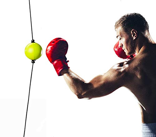 Boxing Reflex Ball for Hand Eye Coordination, Boxing Equipment for Training at Home, Double End Punching Ball, Workout for Adults & Kids Indoor, No Hammer for Installing, Anxiety Stress Relief.
