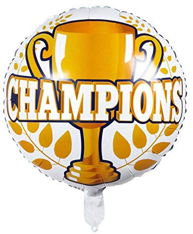 Boland 44776 Ballon en Aluminium Champions Taille 45 cm Ballon de butée Vainqueur Vainqueur Fête Sportive Décoration Cadeau