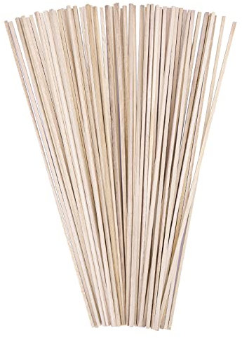 SAVITA Holzstäbchen zum Basteln, 60 Stück 300 x 3 x 3 mm/12 x 1/8 x 1/8 Zoll Holzstäbe Quadratische Unbehandelte Holzleisten für Bastel- und Heimwerkerprojekte