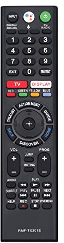 VINABTY RMF-TX301E MReemplazo de Mandos a Distancia por Voz para Sony TV KD-49XF8505 KD-49XF9005 KD-43XF7596 KD-43XF8599 KD-49XE8096 KD-49XF8577 KD-65XF8599 KD-55XF8599 KDL-49WF804 KD-43XE8005