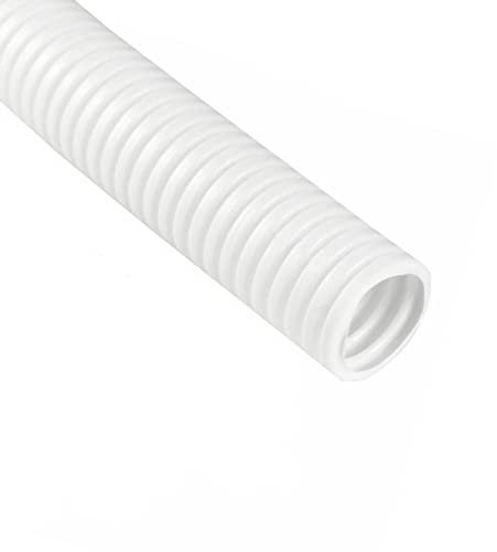 MOCNT Tubo Corrugado Coche Flexible Alambre Tubo Corrugado PP Organizador Cable Conducto Funda Cables Gestión Protección Cables Manguera Blanco Exterior 10mm Longitud 15 Metros