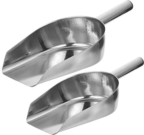 Gogogmee 2 Stücke Eisschaufel, Edelstahl Mehlschaufel Abwiegeschaufel Futterschaufel Abfüllschaufel Sackschaufel Teeschaufel für Bar, Küchen, Party, Büfett