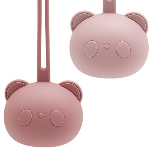 GIGI Kids – Set mit 2 silikon Schnullerbox – Aufbewahrung Schnullerhalter für bis zu 2 Schnuller, Hochwertiges Baby & Kleinkinder Zubehör, 100% Lebensmittelgeeignetes Silikon, ROSA, DUNKEL ROSA