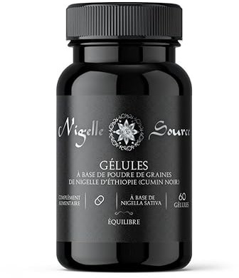 Gélules de Nigelle d'Éthiopie 100% Pure – Poudre de graines de Nigella sativa – 60 Gélules Végétales fabriquées en France