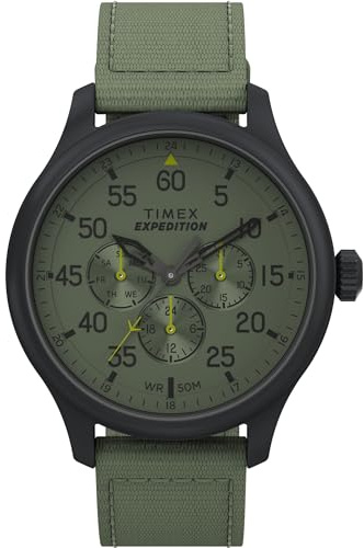 Timex Expedition Field Herren-Armbanduhr, 43 mm, grünes Armband, grünes Zifferblatt, schwarzes Gehäuse TW4B31000