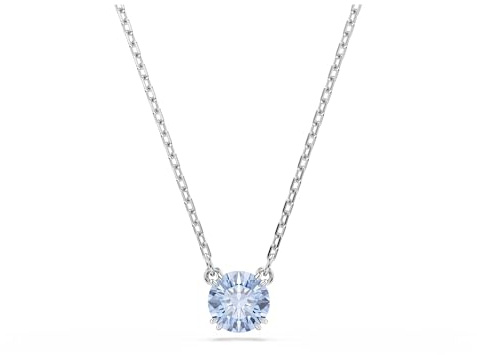 Swarovski Pendente Stilla, Taglio Round, Blu, Placcato rodio