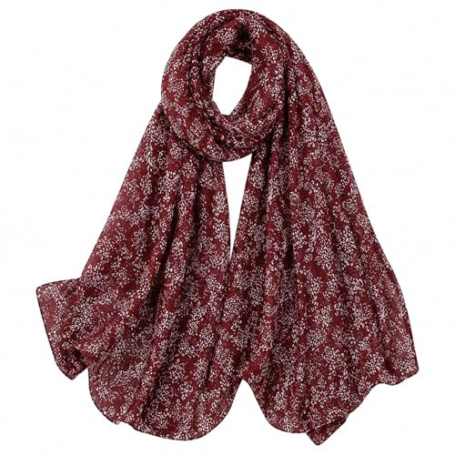 FAIRYGATE Womens Scarves Lightweight Tassel Long Scarves for Spring Autumn Winter Ladies Floral Print Scarfs