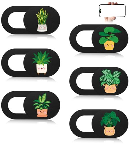 YzmrBdqc 6 Stück Webcam Abdeckung,Webcam Abdeckung, Dünne Webcam Cover,Webcam Cover Slider, Kamera Abdeckung, Kamera Abdeckung Zubehö,Webcam Abdeckung Set mit Pflanzenmuster Schutz Ihrer Privatsphäre