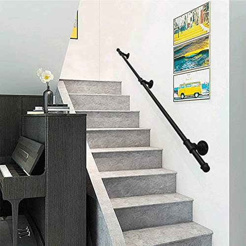 NZpost Corrimano per Scale - Kit Completo, Ringhiere per Scale Corrimano per gradini Interni ed Esterni, Supporto per Muro in Ferro battuto ()