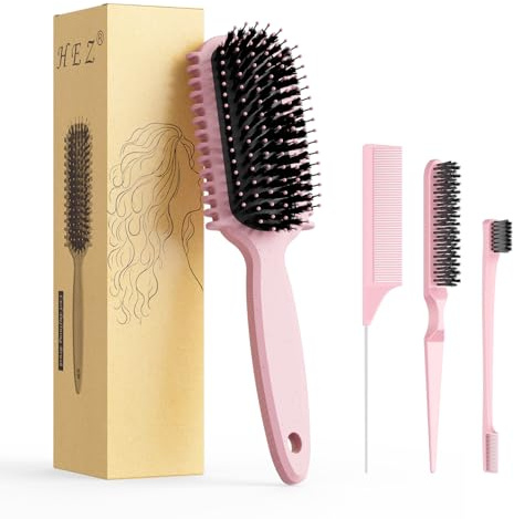 Curl Defining Brush, Curly Hair Brush, Slick Back Hair Brush, For Combing and Shaping Curls in All Hairstyles to Reduce Pulling (Pink)