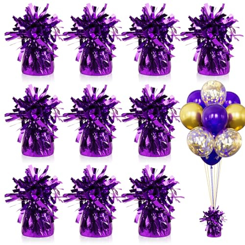 Niuny Ballongvikt för heliumballongballonger, tyngd, 10 st ballong, viktar, lila, 170 g/st, ballongtyngare med filmer för bröllop, fest, födelsedag, ballongdekoration