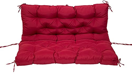Cojín para Banco de jardín, Funda de cojín Impermeable for Banco, for Columpio Hollywood, Interior y Exterior, Multicolor, Varios tamaños(Red,150x100x10cm)