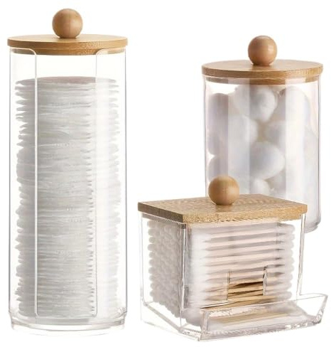 carxterken 3-delad bomullspinnhållare set, badrumsdispenser (10 st)