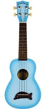 KALA Makala Dolphin Light Blue Burst Gloss - Sopran Ukulele mit Tasche