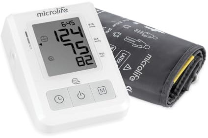 Microlife - Tensiomètre Bras BP B2 Basic - PAD, Détection Arythmies Cardiaques, Validé Cliniquement, Echelle OMS, Brassard 22-42mm, 30 Mémoires, Garantie 5 ans