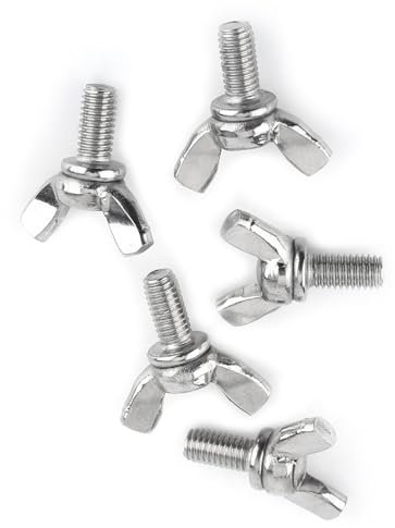 Hyuduo 5Pcs 8 Types M5 Butterfly Wing Nuts Assortment Kit, 304 Stainless Steel Wing Butterfly Screws Bolts Wingbolt Machine Fastener(M5*10Mm),Screw