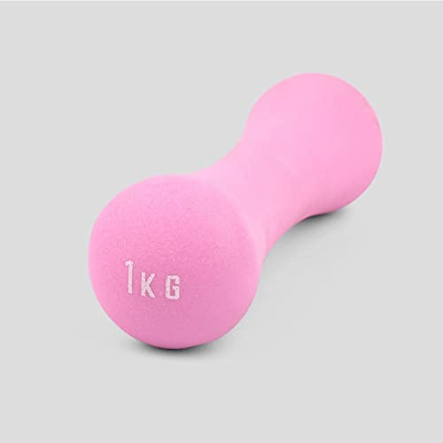 Phoenix Fitness RY1556 - Mancuerna de neopreno para ejercicios en casa para hombres, mujeres y niños, pesas de mano y pilates, se vende por unidad, 1 kg, color rosa