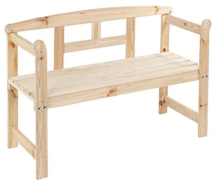 Haushalt International Gartenbank massiv Friesenbank Parkbank Garten Holz Bank Holzbank Sitzbank 118cm