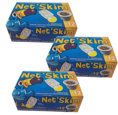 jardiboutique - 36 Net Skim, pré-Filtre jetable pour Skimmer - 3 Boite de 12 Pieces.