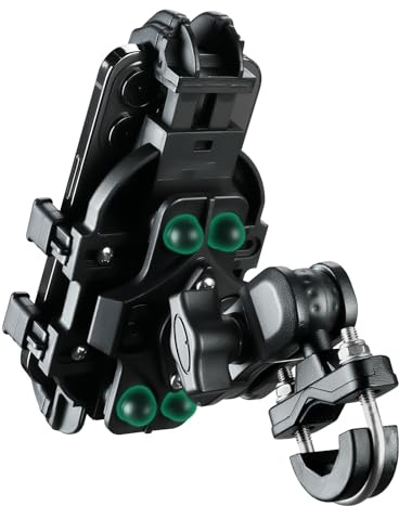ROCKBROS Aluminum Motorcycle Bike Phone Mount with Vibration Dampener for 4.7''-7.1'' Phones, Universal Handlebar Compatible with iPhone 16/15/14/13 Pro Max