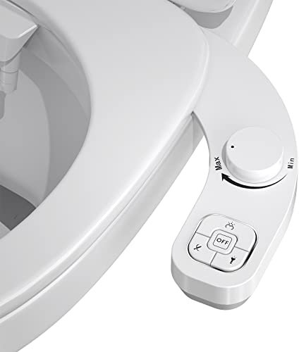 Bidet Aufsatz Links- SAMODRA 8.0 Nicht Elektrisch Bidet Aufsatz für Toilette Selbstreinigende Doppeldüsen Posterior & Feminine Wash,Wc Dusche,Taharet