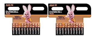 20X Duracell AAA Plus (2 Blister Da 10 Batterie) 20 Pile Mini Stilo (LR03/MN2400)