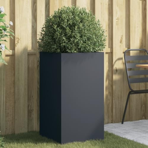 CIADAZ Jardinera de Acero Laminado en frío Antracita 42x38x75 cm, Huerto Urbano Terraza, Jardineras Exterior, Jardineria Maceteros, Mesa De Cultivo, Huerto En Casa - 841579