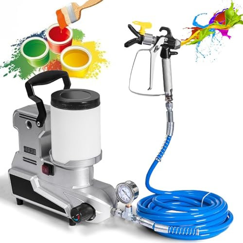 SNBGRYE Spruzzatore di Vernice Airless da 1600W, Spruzzatore di Vernice Ad Alta Pressione da 2L, Portata 2,5 L/Min, Tubo da 5M, per Verniciatura Domestica, Vernice/Rivestimento/Vernice al Lattice