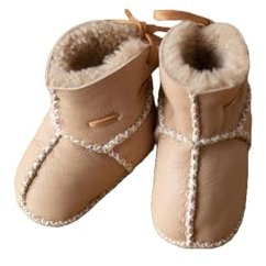 spar-home Baby Winterschuhe – Lammfellschuhe Neugeborene Geschenk Hausschuhe Kinder Lederschuhe Babys Schuhe Winter (Beige, EU Schuhgrößensystem, Baby, Numerisch, M, 20)