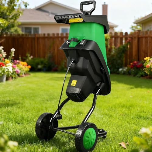 Trituradora De Jardín Eléctrica, Con Motor Alto Par 2400 W, Tritura Arbustos, Raíces Y Ramas Hasta 4 Cm (1,57), Bloqueo Seguridad, Varilla Empuje Ruedas Deslizamiento Suave