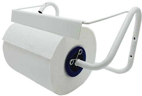 Tecnokit porta rotolo asciugatutto da muro, cm 40x20x23h accessori per montaggio inclusi, dispenser bobina carta industriale per casa ufficio officina palestra