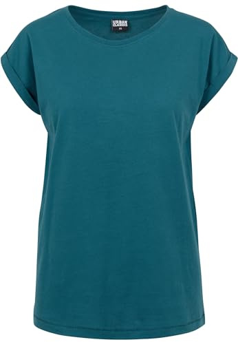 Urban Classics Women's Ladies Extended Shoulder Tee T-Shirt, Teal, M