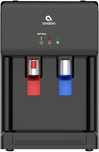 Avalon Countertop Self Cleaning Bottleless Water Cooler Water Dispenser - Hot & Cold Water, NSF Certified Filter- UL Listed- Black