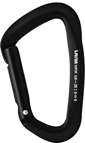 FUSION Climb Vapor III Military Tactical Matte Edition Aluminum Straight Gate Key Nose Modified D Carabiner Black, Hunting Carabiner (FP-8122-3ST-BLK) (Straight gate)