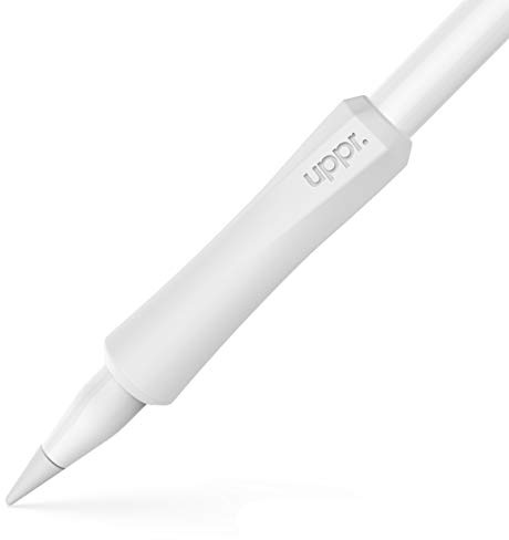 UPPERCASE Designs NimbleGrip Premium Silicone Ergonomic Comfort Grip Holder, Dual Sided Design, Compatible with Apple Pencil Pro, USB-C, 2nd and 1st Generation (1 Pack, White)