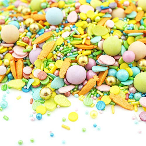 Super Streusel | HattuMöhrchen (90g) | Die ultimative Oster Kuchen Dekoration | Zuckerstreusel für Kuchen Kekse Torte uvm. | Streuselmix aus Hamburg | Ohne AZO-Farbstoffe (90g)