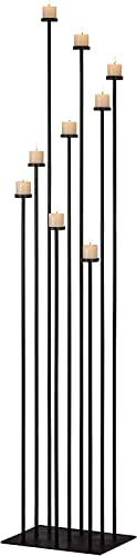 Candelabro nero portacandele da pavimento in ferro fai da te a 9 bracci conici portacandele candelabro centrotavola per feste di nozze grande soggiorno decorazione per la casa compleanno banchetti