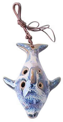 FUNOMOCYA Fischformige Keramik-okarina-flöte Mit Löchern Tragbares Instrument Klassische Pfeife Für Musikinstrument-lerner