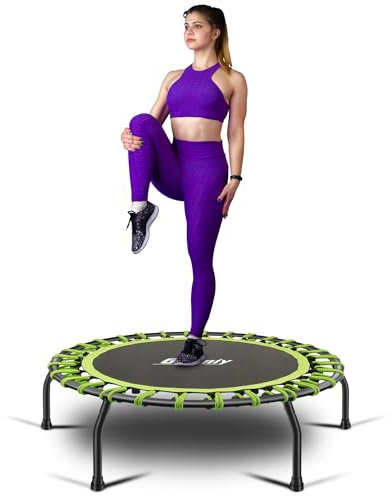 Gielmiy Trampoline de Fitness Ø env. 101cm,Petit rebondisseur Fitness Silencieux pour Le Fitness en intérieur, système de Conception de Corde élastique,Poids de l'utilisateur jusqu'à 150kg