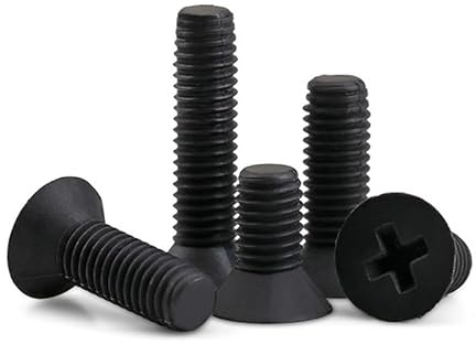 RKODRSMG 20/50Pcs M2.5 M3 M4 Viti a Testa Svasata in Nylon Nero Vite a Testa Piatta Phillips in plastica Lunghezza 5-25mm(Color:50Pcs,Size:M3x25)