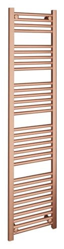 400mm (w) x 1600mm (h) Straight Brushed Copper Heated Towel Ladder Rail Bathroom Radiator - 2344 BTUs