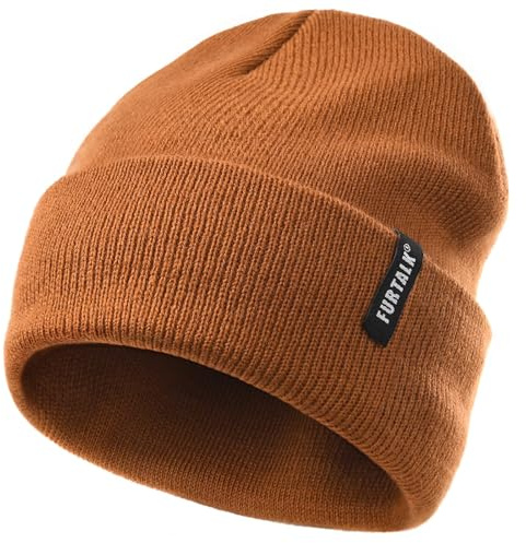 FURTALK Toddler Beanie Hat Baby Boys Girls Winter Hats Kids Soft Knitted Warm Cap, Brown, 1-3 Years