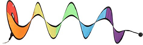 Spinner de viento plegable en espiral colorida, escultura de viento iris, colgante rizado, decoración de jardín de patio