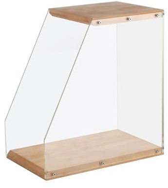 OUYUE Porta Vinili Espositore Vinili Portadischi in Vinile capacità Portadischi in Vinile Espositore in Legno Organizzatore Espositivo con Pannello Acrilico Supporto Vinili per Soggiorno