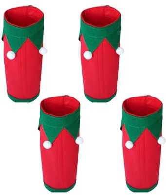 QSTDGVPW 4 Bandages de Noël pour Chevaux, en Polyester, Chauds et Respirants, Accessoires Décoratifs pour Chevaux, Protège-Jambes, Rouge