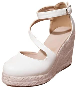 Generico 2026 Scarpe da Ballo con Plateau da Donna Scarpe da Sposa da Donna con Tacco Grosso P2mps Cinghie Tacco Tradizionale Scarpe Eleganti e comode per Le Feste con Tacco per Ottobre