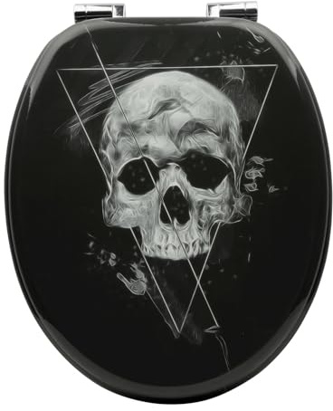 WOLTU Premium WC-Sitz Toilettensitz mit Absenkautomatik, MDF Holzkern, Softclose Scharnier, Desgin Décor Oval