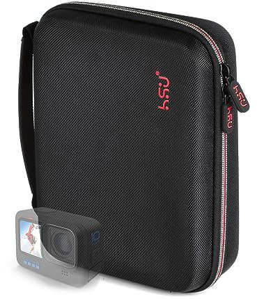 HSU Surface-Waterproof Carrying Case Compatible with GoPro Hero 13/12/11/10/9/8/7/(2018)/6/54/3 Black, and Other Action Cameras(Red)