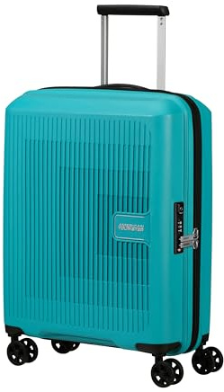 American Tourister Aerostep - Spinner S, Equipaje de Mano Ampliable, 55 cm, 36/40 L, Turquesa (Turquesa tónica)